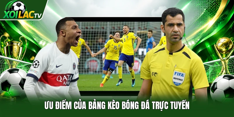 Ưu điểm của bảng kèo bóng đá trực tuyến